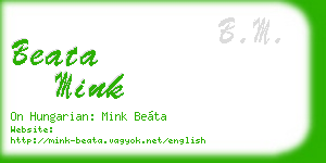 beata mink business card